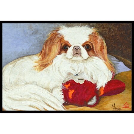 Carolines Treasures Japanese Chin Pink Gorilla Indoor and Outdoor Mat- 24 x 36 in. MH1049JMAT